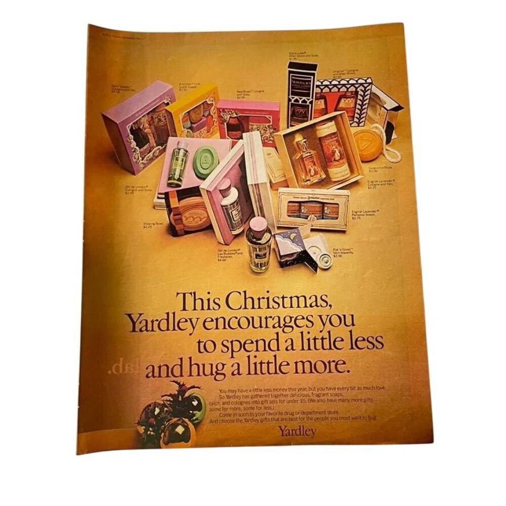 1971 Yardley Cosmetic Gift Ad Full Page Christmas Pressents Original Vintage u